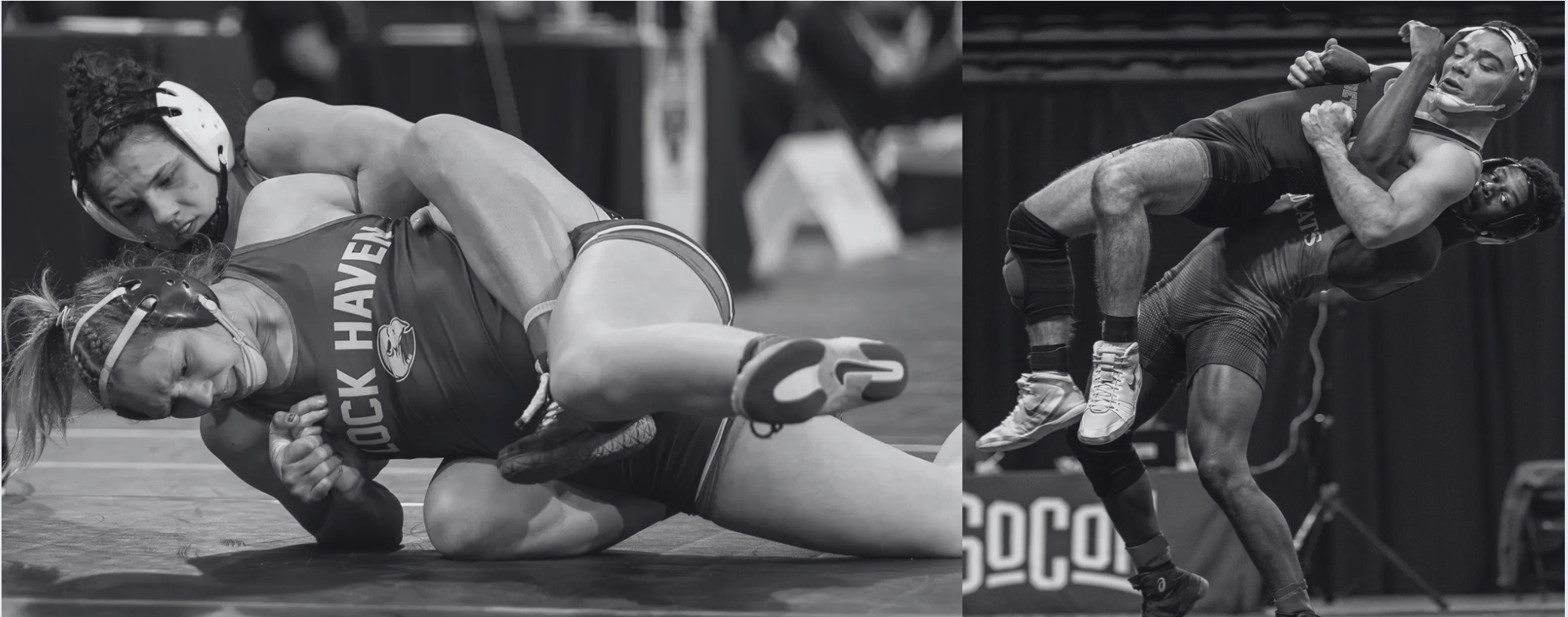 Wrestlers grappling